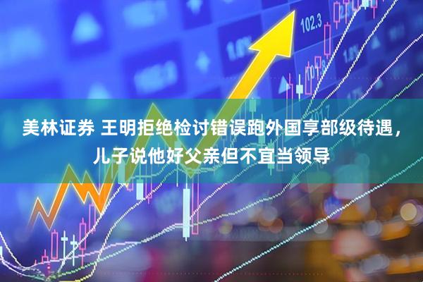 美林证券 王明拒绝检讨错误跑外国享部级待遇，儿子说他好父亲但不宜当领导