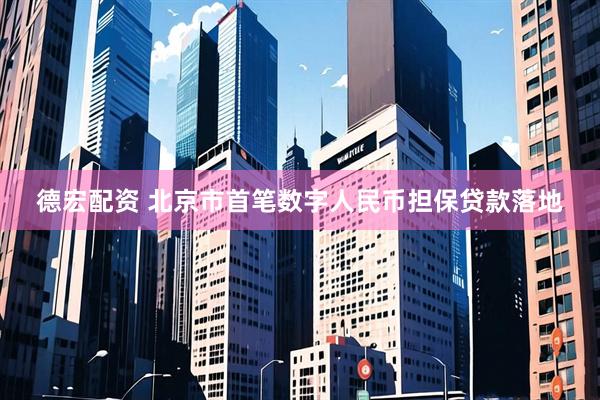 德宏配资 北京市首笔数字人民币担保贷款落地