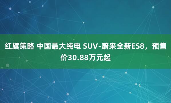 红旗策略 中国最大纯电 SUV-蔚来全新ES8，预售价30.88万元起